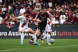 Salerno, 04.05.2025 - Salernitana - Mantova / Campionato Serie B 2024-25 / foto Nicola Ianuale
Nella foto: Fabrizio Brignani e Alberto Cerri