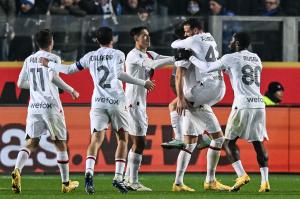 Db Bergamo 09/12/2023 - campionato di calcio serie A / Atalanta-Milan / foto Daniele Buffa/Image Sport nella foto: esultanza gol Olivier Giroud