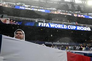 Mg Philadelphia (Stati Uniti) 20/06/2026 - Mondiali di Calcio 2026 / Francia-Iraq / foto Matteo Gribaudi/Image Sport
nella foto: partita sospesa per allarme maltempo