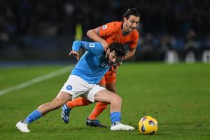 Db Napoli 03/12/2023 - campionato di calcio serie A / Napoli-Inter / foto Daniele Buffa/Image Sport
nella foto: Khvicha Kvaratskhelia-Matteo Darmian