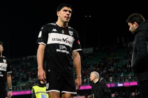 Palermo, Italy, 18 January 2026. Renzo Barbera Stadium, Palermo vs Spezia, match valid for the 2025/2026 Serie B championship. In the photo: Disappointment Giuseppe Aurelio (Spezia)