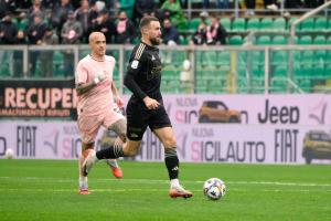 Palermo, Italy, 14 February 2026. Renzo Barbera Stadium, Palermo vs Virtus Entella, match valid for the 2025/2026 Serie B championship. In the photo: Nermin Karic (Virtus Entella)
