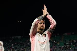 Palermo, Italia, 1 novembre 2025. Stadio Renzo Barbera, Palermo vs Pescara, match valido per il campionato di Serie B 2025/2026. Nella foto: Matteo Brunori (Palermo FC)