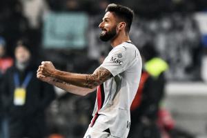 Db Bergamo 09/12/2023 - campionato di calcio serie A / Atalanta-Milan / foto Daniele Buffa/Image Sport nella foto: esultanza gol Olivier Giroud