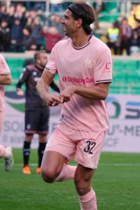 Palermo, Italy, 21 February 2026. Renzo Barbera Stadium, Palermo FC vs FC Sudtirol, match valid for the 2025/2026 Serie B championship. In the photo: Celebration Pietro Ceccaroni (Palermo FC)