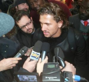 Arrivo di Alessio Cerci a Linate 
