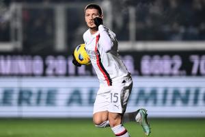 Db Bergamo 09/12/2023 - campionato di calcio serie A / Atalanta-Milan / foto Daniele Buffa/Image Sport nella foto: esultanza gol Luka Jovic