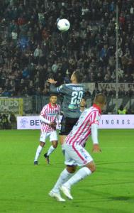 Alessandria, Serie B, 2021/2022, Alessandria-Vicenza 0-1, giocata allo stadio Giuseppe Moccagatta, nella foto: colpo di testa di Simone Palombi