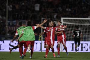 Pisa 29/05/2022 - finale Play Off serie B / Pisa-Monza / foto Image Sport
nella foto: esultanza gol Christian Gytkjaer