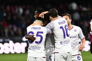 Salerno, Salernitana-Fiorentina-Campionato Serie A 2023/24
Nella foto: la Fiorentina esulta dopo il gol di Jonathan Ikone'