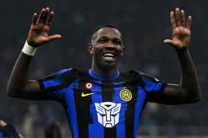 Mg Milano 09/12/2023 - campionato di calcio serie A / Inter-Udinese / foto Matteo Gribaudi/Image Sport
nella foto: esultanza gol Marcus Thuram