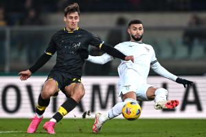 Cm Verona 09/12/2023 - campionato di calcio serie A / Hellas Verona-Lazio / foto Cristiano Mazzi/Image Sport 
nella foto: Filippo Terracciano-Valentin Taty Castellanos