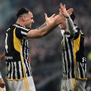 Db Torino 08/12/2023 - campionato di calcio serie A / Juventus-Napoli / foto Daniele Buffa/Image Sport 
nella foto: esultanza gol Federico Gatti