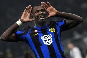 Mg Milano 09/12/2023 - campionato di calcio serie A / Inter-Udinese / foto Matteo Gribaudi/Image Sport
nella foto: esultanza gol Marcus Thuram