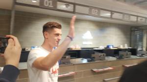 Piatek all'Adidas Store di Milano