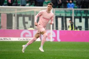 Palermo, Italy, 14 February 2026. Renzo Barbera Stadium, Palermo vs Virtus Entella, match valid for the 2025/2026 Serie B championship. In the photo: Dennis Johnsen (Palermo FC)
