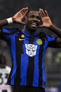 Mg Milano 09/12/2023 - campionato di calcio serie A / Inter-Udinese / foto Matteo Gribaudi/Image Sport
nella foto: esultanza gol Marcus Thuram