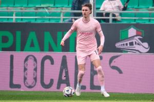 Palermo, Italy, 21 February 2026. Renzo Barbera Stadium, Palermo FC vs FC Sudtirol, match valid for the 2025/2026 Serie B championship. In the photo: Dennis Johnsen (Palermo FC)