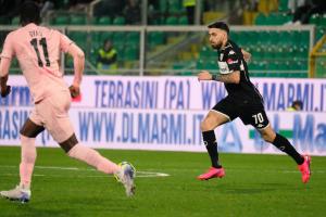 Palermo, Italy, 18 January 2026. Renzo Barbera Stadium, Palermo vs Spezia, match valid for the 2025/2026 Serie B championship. In the photo: Emanuele Adamo (Spezia)