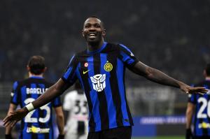 Mg Milano 09/12/2023 - campionato di calcio serie A / Inter-Udinese / foto Matteo Gribaudi/Image Sport
nella foto: esultanza gol Marcus Thuram