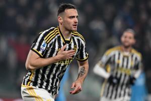 Db Torino 08/12/2023 - campionato di calcio serie A / Juventus-Napoli / foto Daniele Buffa/Image Sport 
nella foto: esultanza gol Federico Gatti