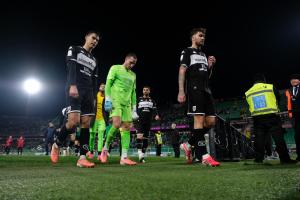 Palermo, Italy, 18 January 2026. Renzo Barbera Stadium, Palermo vs Spezia, match valid for the 2025/2026 Serie B championship. In the photo: Disappointment Spezia