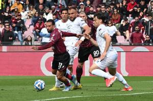 Salerno, 12.04.2025 - Salernitana - Sudtirol / Campionato Serie B 2024-25 / foto Nicola Ianuale
Nella foto: Daniele Verde  e Nicola Pietrangeli