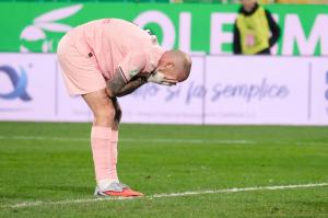 Palermo, Italy, 18 January 2026. Renzo Barbera Stadium, Palermo vs Spezia, match valid for the 2025/2026 Serie B championship. In the photo: Disappointment Antonio Palumbo (Palermo FC)