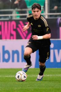 Palermo, Italy, 14 February 2026. Renzo Barbera Stadium, Palermo vs Virtus Entella, match valid for the 2025/2026 Serie B championship. In the photo: Niccolò Squizzato (Virtus Entella)