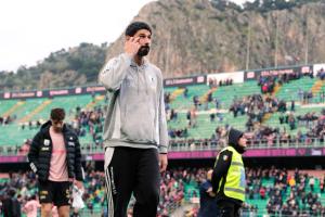 Palermo, Italy, 14 February 2026. Renzo Barbera Stadium, Palermo vs Virtus Entella, match valid for the 2025/2026 Serie B championship. In the photo: Andrea Chiappella (Coach Virtus Entella)