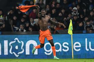 Db Napoli 03/12/2023 - campionato di calcio serie A / Napoli-Inter / foto Daniele Buffa/Image Sport
nella foto: esultanza gol Marcus Thuram