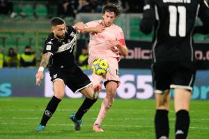 Palermo, Italy, 18 January 2026. Renzo Barbera Stadium, Palermo vs Spezia, match valid for the 2025/2026 Serie B championship. In the photo: Mattia Bani (Palermo FC)