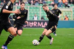 Palermo, Italy, 14 February 2026. Renzo Barbera Stadium, Palermo vs Virtus Entella, match valid for the 2025/2026 Serie B championship. In the photo: Nermin Karic (Virtus Entella)