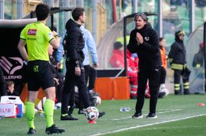 Palermo, Italy, 21 February 2026. Renzo Barbera Stadium, Palermo FC vs FC Sudtirol, match valid for the 2025/2026 Serie B championship. In the photo: Filippo Inzaghi (Palermo FC coach) protests