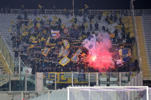 I tifosi del Parma  - Fiorentina-Parma Coppa Italia ottavi di finale stagione 2023-2024 - 06.12.2023 ore 21.00 - Stadio Artemio Franchi - Firenze - foto Federico De Luca @fdlcom 2023 - tutti i diritti riservati - vietata la riproduzione anche parziale.