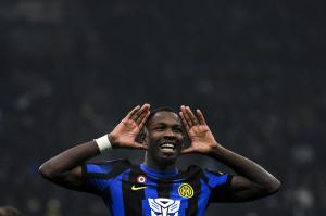 Mg Milano 09/12/2023 - campionato di calcio serie A / Inter-Udinese / foto Matteo Gribaudi/Image Sport
nella foto: esultanza gol Marcus Thuram