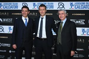 Db Milano 04/12/2022 - Gran Gala' del Calcio Aic 2023 / foto Daniele Buffa/Image Sport 
nella foto: Gianluca Rocchi-Daniele Orsato-Alfredo Trentalange