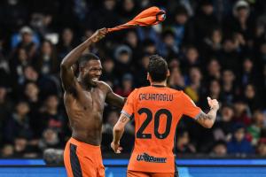 Ci Napoli 03/12/2023 - campionato di calcio serie A / Napoli-Inter / foto Carmelo Imbesi/Image Sport
nella foto: esultanza gol Marcus Thuram