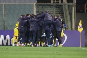 ADRIAN BERNABE' esulta dopo il gol  - Fiorentina-Parma Coppa Italia ottavi di finale stagione 2023-2024 - 06.12.2023 ore 21.00 - Stadio Artemio Franchi - Firenze - foto Federico De Luca @fdlcom 2023 - tutti i diritti riservati - vietata la riproduzione anche parziale.