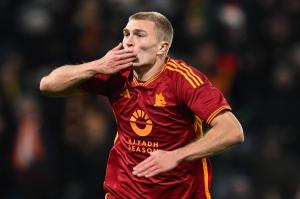 Mg Reggio Emilia 03/12/2023 - campionato di calcio serie A / Sassuolo-Roma / foto Matteo Gribaudi/Image Sport
nella foto: esultanza gol Rasmus Kristensen