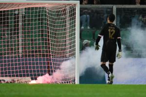 Palermo, Serie B 2024/2025, Palermo-Frosinone 2-0, Stadio Renzo Barbera /foto Federico Serra/, nella foto: fumogeno