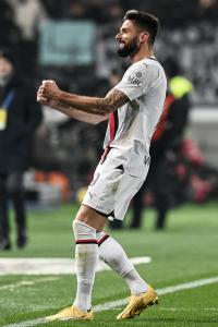 Db Bergamo 09/12/2023 - campionato di calcio serie A / Atalanta-Milan / foto Daniele Buffa/Image Sport nella foto: esultanza gol Olivier Giroud