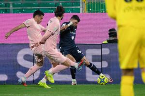 Palermo, Italy, 12 December 2025. Renzo Barbera Stadium, Palermo vs Sampdoria, match valid for the 2025/2026 Serie B championship. In the photo: Nikolas Ioannou (Sampdoria)