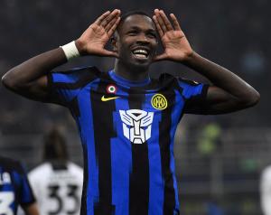 Mg Milano 09/12/2023 - campionato di calcio serie A / Inter-Udinese / foto Matteo Gribaudi/Image Sport
nella foto: esultanza gol Marcus Thuram