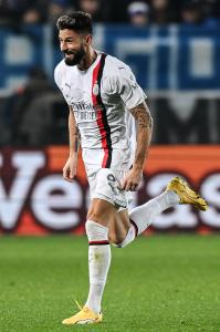 Db Bergamo 09/12/2023 - campionato di calcio serie A / Atalanta-Milan / foto Daniele Buffa/Image Sport nella foto: esultanza gol Olivier Giroud