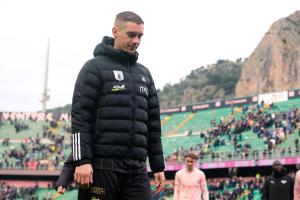 Palermo, Italy, 14 February 2026. Renzo Barbera Stadium, Palermo vs Virtus Entella, match valid for the 2025/2026 Serie B championship. In the photo: Ivan Marconi (Virtus Entella)