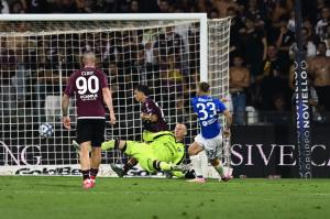 Salerno, Salernitana - Sampdoria - Campionato Serie B Play Out 2024-25
Nella foto: Giuseppe Sibilli realizza il secondo gol per la Sampdoria