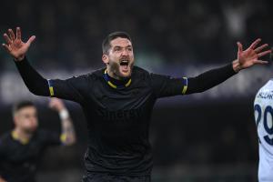 Mg Verona 09/12/2023 - campionato di calcio serie A / Hellas Verona-Lazio / foto Matteo Gribaudi/Image Sport
nella foto: esultanza gol Thomas Henry