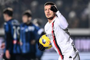 Db Bergamo 09/12/2023 - campionato di calcio serie A / Atalanta-Milan / foto Daniele Buffa/Image Sport nella foto: esultanza gol Luka Jovic