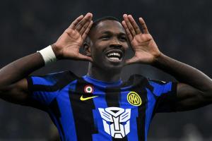 Mg Milano 09/12/2023 - campionato di calcio serie A / Inter-Udinese / foto Matteo Gribaudi/Image Sport
nella foto: esultanza gol Marcus Thuram